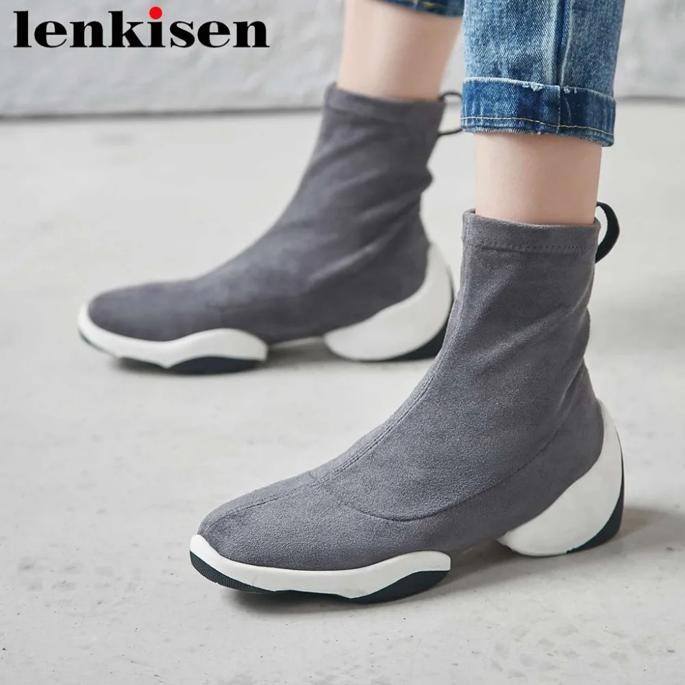 2018 superstars concise style solid platform round toe comfort med bottom slip on warmful short plush stretch ankle boots L91
2018 superstars concise style solid platform round toe comfort med bottom slip on warmful short plush stretch ankle boots L91