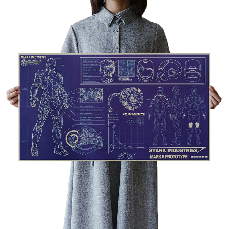 DLKKLB Vintage Movie Poster Iron Man Design Drawings Nostalgic Marvel Hero Retro Kraft Paper Bar 51x29cm Decoration Wall Sticker
DLKKLB Vintage Movie Poster Iron Man Design Drawings Nostalgic Marvel Hero Retro Kraft Paper Bar 51x29cm Decoration Wall Sticker