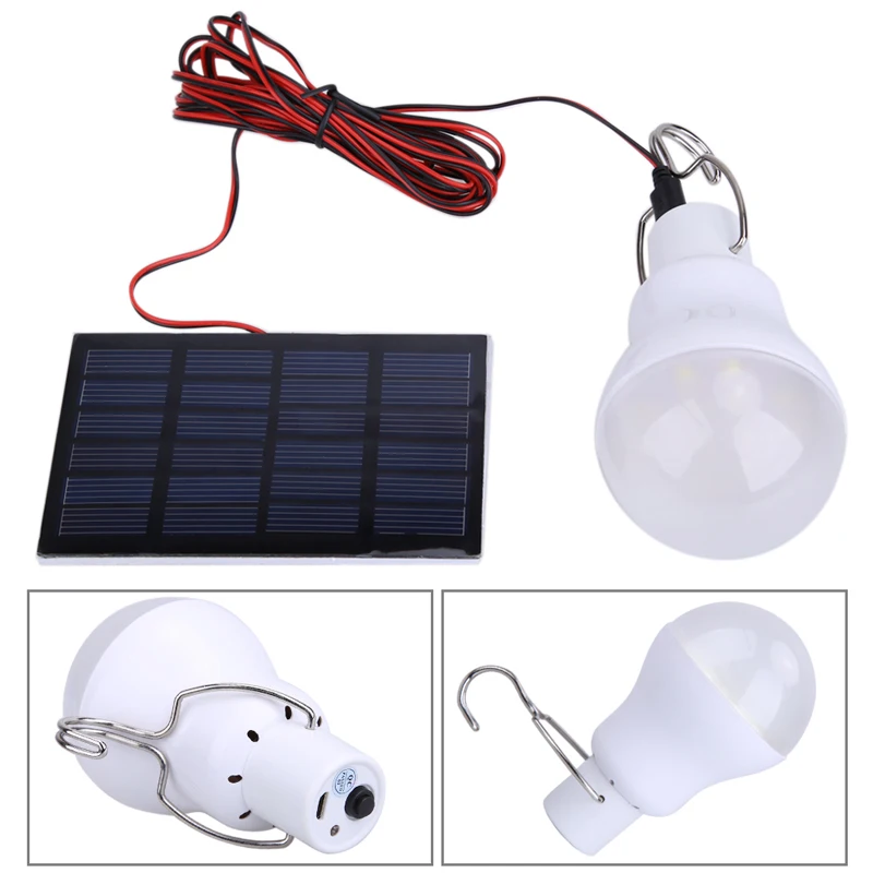 Image Portable Solar Power LED Bulb Lamp Outdoor Lighting Camp Tent Fishing Lamp