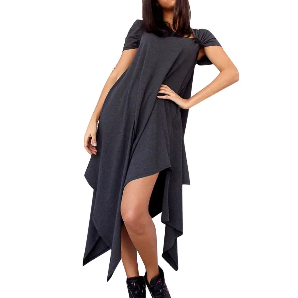 Women Solid casual dress women elegant Short Sleeve summer dresses and sundresses Strapless Asymmetric Swing Long Dress robe #G8
Women Solid casual dress women elegant Short Sleeve summer dresses and sundresses Strapless Asymmetric Swing Long Dress robe #G8