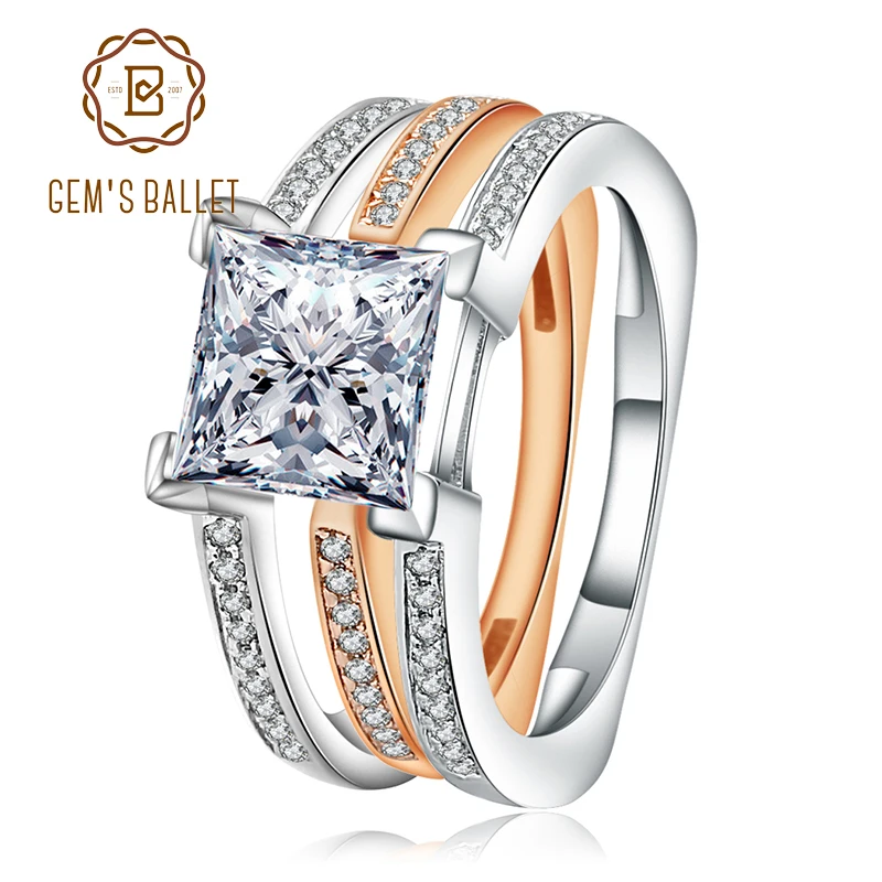 Gem's Ballet Princess Cut 925 Sterling Silver Anniversary Engagement Ring Bridal Sets Wedding Band Fine jewelry for Women
Gem's Ballet Princess Cut 925 Sterling Silver Anniversary Engagement Ring Bridal Sets Wedding Band Fine jewelry for Women