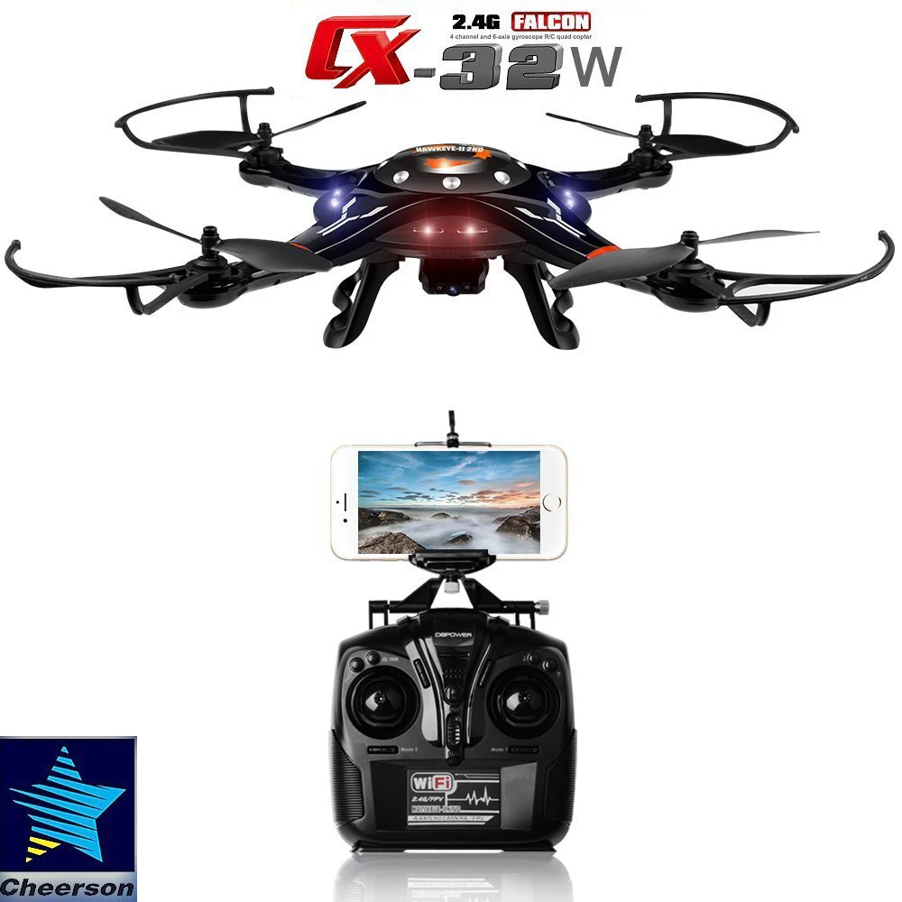 

Cheerson CX-32W CX32W Wifi FPV Drone with 2.0MP HD Camera Live Video Altitude Hold One Key Return 2.4Ghz 4CH RC Quadcopter