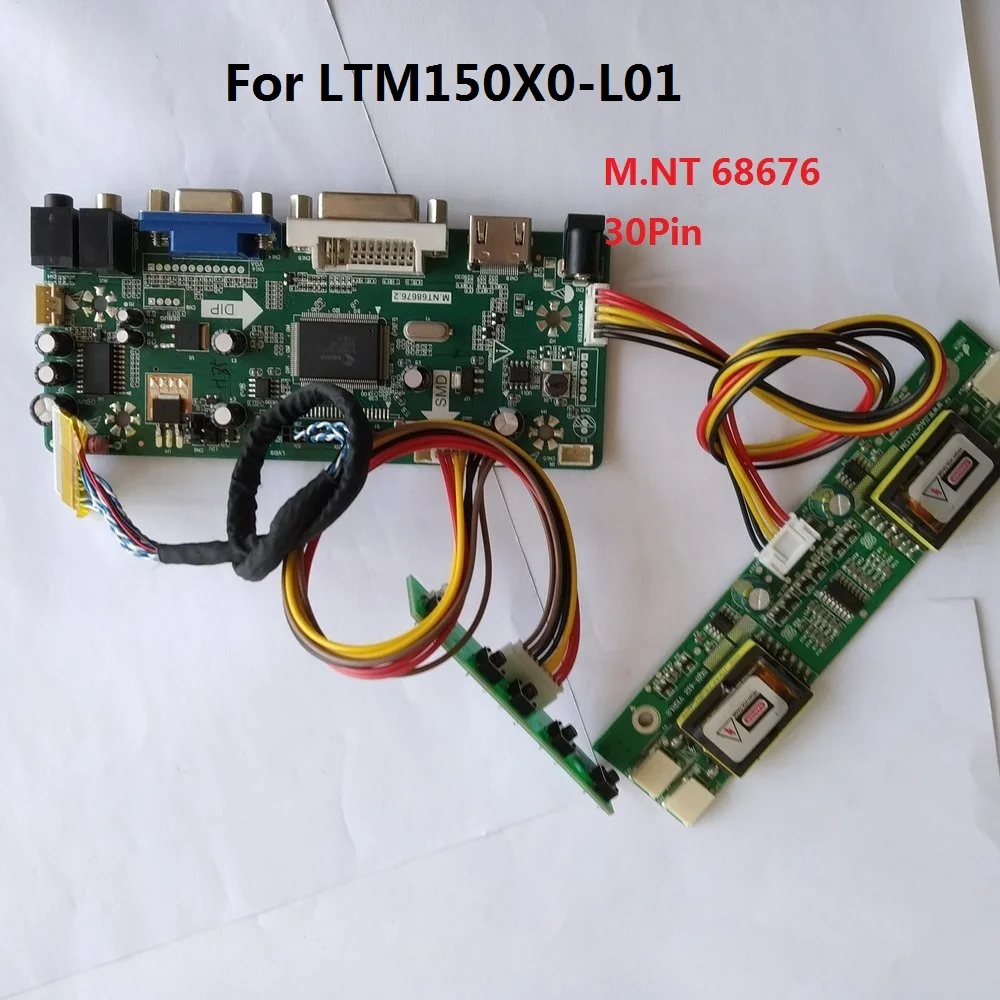 

Controller driver board kit for LTM150X0-L01 Panel 15" M.NT68676 card 4 lamps VGA LVDS DVI HDMI 20pin Screen