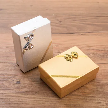 Gold Silver Necklace Box With Bow Gift Wedding Jewelry Paper Set Box 10pcs Earring Ring Necklace Packaging 7x9x3cm Boutique Sale
Gold Silver Necklace Box With Bow Gift Wedding Jewelry Paper Set Box 10pcs Earring Ring Necklace Packaging 7x9x3cm Boutique Sale