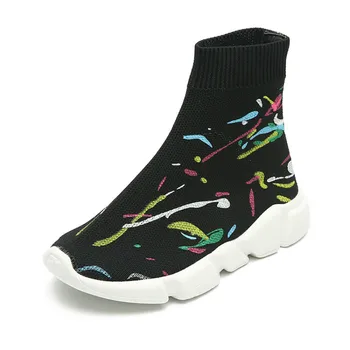 Children Knitted Sock Shoes 2018 New Fashion Sneakers Graffiti Kids Shoes Boys Running Shoes Girls Casual Flats Black EUR 26-37#
Children Knitted Sock Shoes 2018 New Fashion Sneakers Graffiti Kids Shoes Boys Running Shoes Girls Casual Flats Black EUR 26-37#