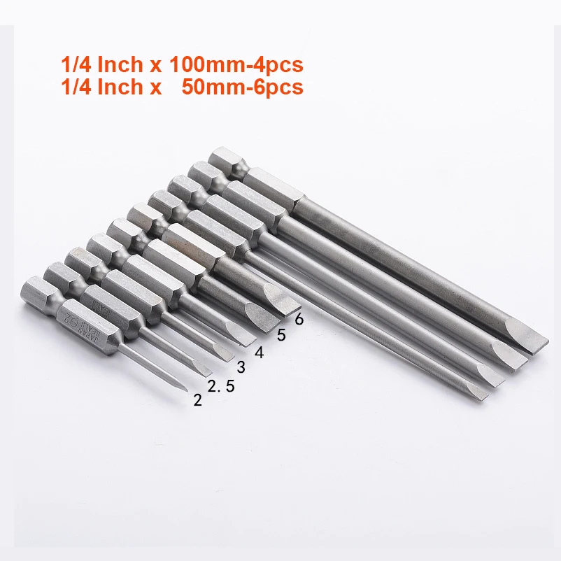 1Pc 1/4 Inch Hex Flat Head Slotted Tip Screwdrivers Bits Electric screwdriver Set
1Pc 1/4 Inch Hex Flat Head Slotted Tip Screwdrivers Bits Electric screwdriver Set