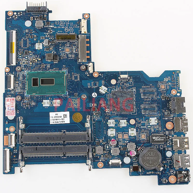 Laptop motherboard for HP 15-AC 15T-AC PC Mainboard I3-5010U 816811-501 LA-C701P full tesed DDR3
Laptop motherboard for HP 15-AC 15T-AC PC Mainboard I3-5010U 816811-501 LA-C701P full tesed DDR3