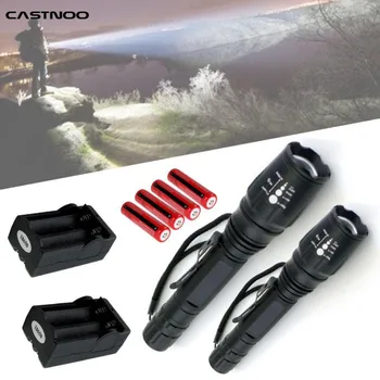 2pcs T6 LED Adjustable Focus High Power Flashlight + 4pcs 18650 Battery + 2pcs Dual Rechargeable Battery Charger
2pcs T6 LED Adjustable Focus High Power Flashlight + 4pcs 18650 Battery + 2pcs Dual Rechargeable Battery Charger