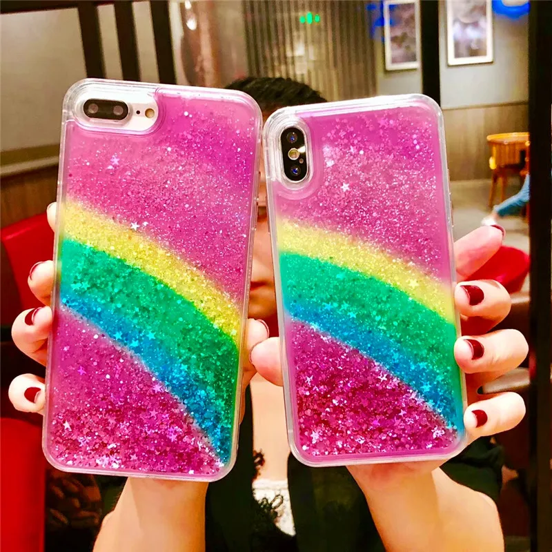 Rainbow Bling Liquid Quicksand Phone Case For iPhone 7 8 Plus Shiny Sequin PC Glitter Case Cver For iPhone 6 6s 7 Plus X
Rainbow Bling Liquid Quicksand Phone Case For iPhone 7 8 Plus Shiny Sequin PC Glitter Case Cver For iPhone 6 6s 7 Plus X