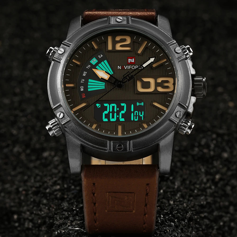 NAVIFORCE Top Luxury Brand Men's Sports Watches Men Leather Analog LED Display Military Quartz Wrist watch Relogio Masculino
NAVIFORCE Top Luxury Brand Men's Sports Watches Men Leather Analog LED Display Military Quartz Wrist watch Relogio Masculino