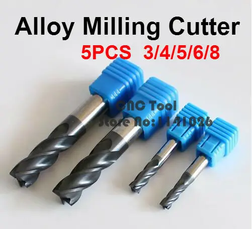 New 5pcs/set 3 4 5 6mm 8mm 2F/4F Two/Four Flutes Solid Carbide End Mill ALTiN Coat,CNC Milling Cutter Bits for Metal Cutting
New 5pcs/set 3 4 5 6mm 8mm 2F/4F Two/Four Flutes Solid Carbide End Mill ALTiN Coat,CNC Milling Cutter Bits for Metal Cutting