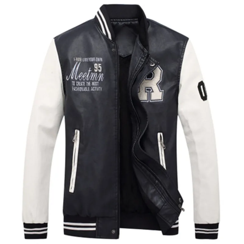 Fashion men leather jacket Autumn Winter PU Baseball uniform men print Motorcycle leather jacket Male patchwork Bomber outerwear
Fashion men leather jacket Autumn Winter PU Baseball uniform men print Motorcycle leather jacket Male patchwork Bomber outerwear