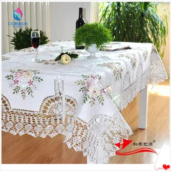 2016 china latest product zakka fashion embroidery flower lace tablecloth with crochet lace border for home decoration cover
2016 china latest product zakka fashion embroidery flower lace tablecloth with crochet lace border for home decoration cover