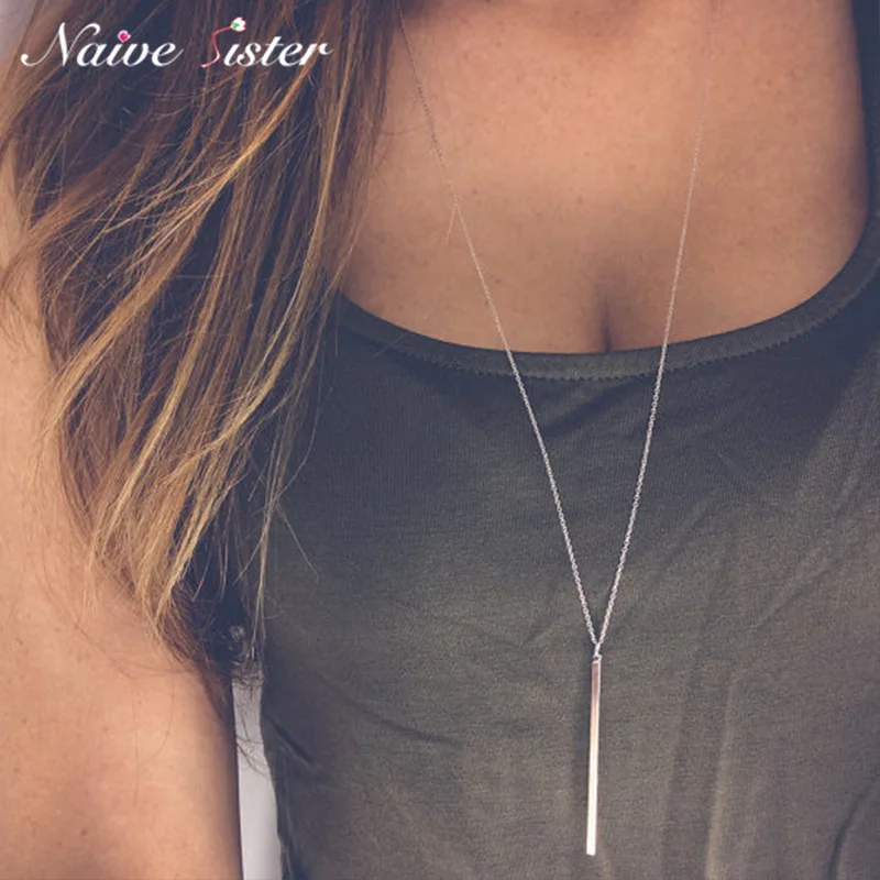 Simple Long Stick Pendant Necklaces for Women Metal Chain Choker Collana Kolye Bijoux Collares Mujer Gargantilha Collier Femme
Simple Long Stick Pendant Necklaces for Women Metal Chain Choker Collana Kolye Bijoux Collares Mujer Gargantilha Collier Femme