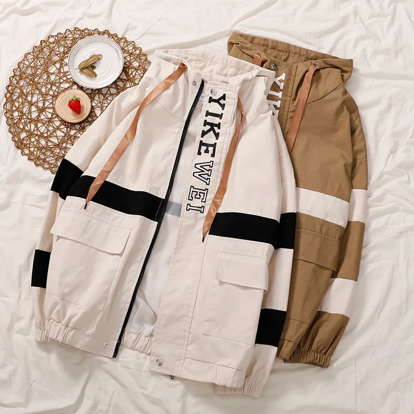 TAOVK Outerwear Jackets Long Sleeve Patchwork Zipper Jacket Hooded Windbreaker Coats Women
TAOVK Outerwear Jackets Long Sleeve Patchwork Zipper Jacket Hooded Windbreaker Coats Women