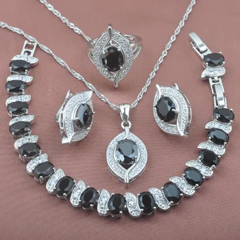 Eye Design Black Cubic Zirconia Jewelry Set Bridal jewelry Earring Silver Plated Pendant Rings Bracelet Set YZ0231
Eye Design Black Cubic Zirconia Jewelry Set Bridal jewelry Earring Silver Plated Pendant Rings Bracelet Set YZ0231