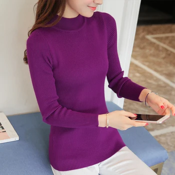 2019 Women Autumn Winter Sweaters and Pullovers Solid Sexy Slim Knitwear Turtleneck Long Sleeve Knitting Women Tops Pull Femme
2019 Women Autumn Winter Sweaters and Pullovers Solid Sexy Slim Knitwear Turtleneck Long Sleeve Knitting Women Tops Pull Femme