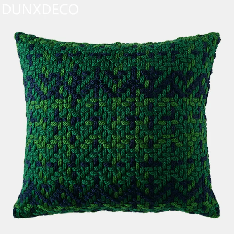 DUNXDECO Cushion Cover Square Decorative Pillow Case Modern European Blue Green Line Wool Knitting Coussin Sofa Chair Decor
DUNXDECO Cushion Cover Square Decorative Pillow Case Modern European Blue Green Line Wool Knitting Coussin Sofa Chair Decor