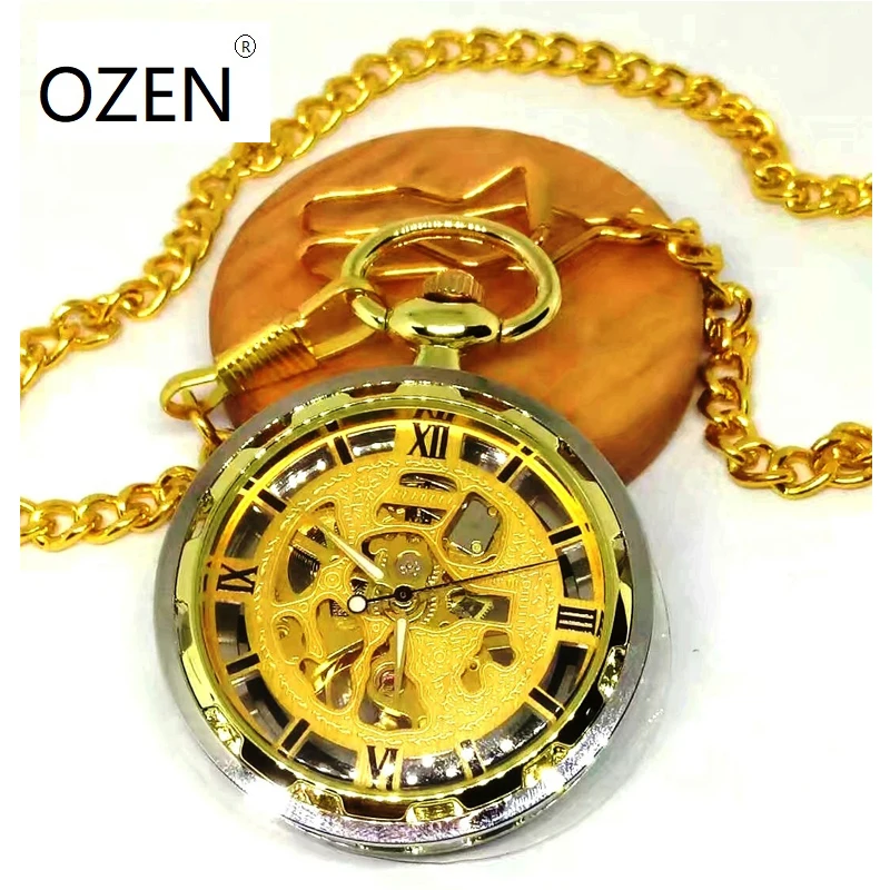 (8012-3) Steampunk Vintage bronze Mens Fob Watch. Victorian Hunter Skeleton Mechanical Pocket Watch , Dia 4.5cm. 6 pcs/lot
(8012-3) Steampunk Vintage bronze Mens Fob Watch. Victorian Hunter Skeleton Mechanical Pocket Watch , Dia 4.5cm. 6 pcs/lot