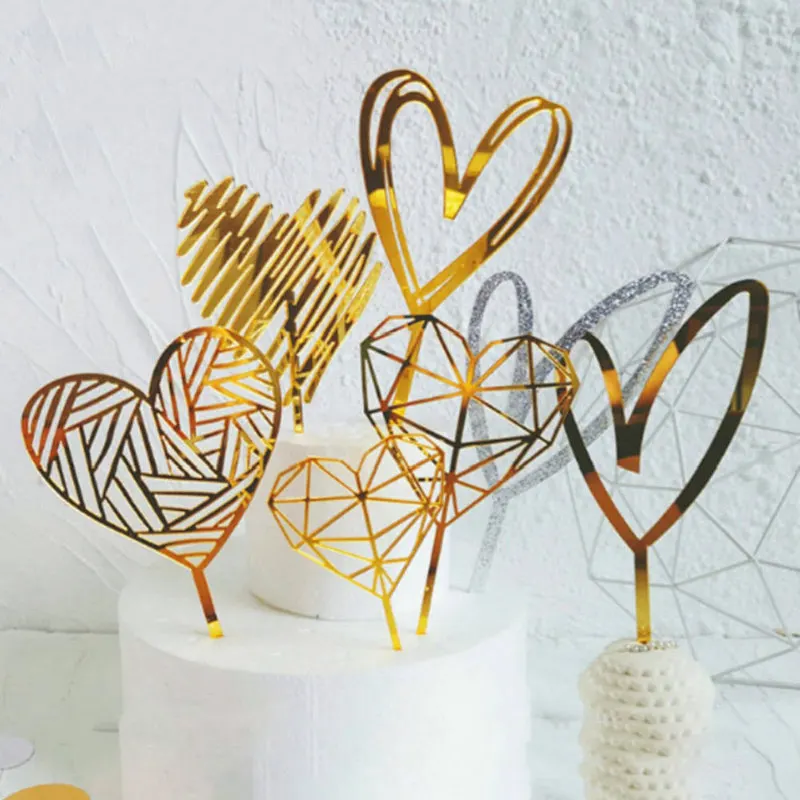 Gold Silver Acrylic Heart Collection Cake Topper Dessert Decoration for Birthday Party Lovely Gifts
Gold Silver Acrylic Heart Collection Cake Topper Dessert Decoration for Birthday Party Lovely Gifts