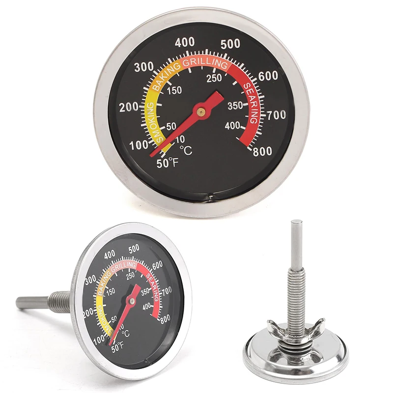 New 50-400 Barbecue BBQ Smoker Grill Stainless Steel Thermometer Temperature Gauge