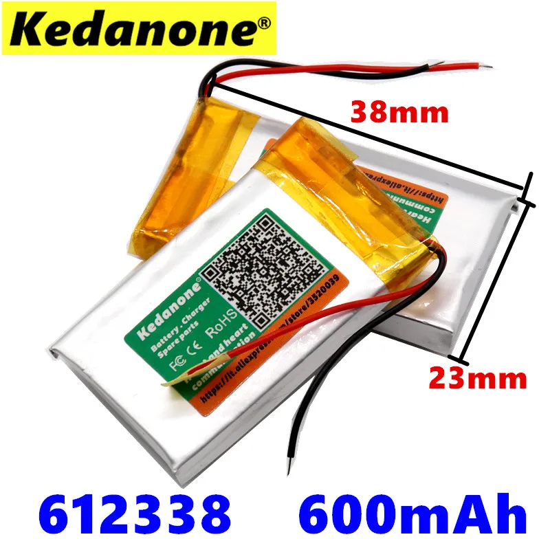 Kedanone Polymer battery 600 mah 3.7 V 612338 smart home MP3 speakers Li-ion battery for dvr,nTU1TuKLAk
Kedanone Polymer battery 600 mah 3.7 V 612338 smart home MP3 speakers Li-ion battery for dvr,nTU1TuKLAk