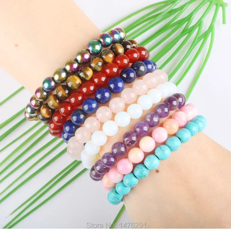 8X8MM Beautiful Hand Bracelets Bangles Elastic Rope Chain Natural Stone Loose Beads Bracelet 7.5"L
8X8MM Beautiful Hand Bracelets Bangles Elastic Rope Chain Natural Stone Loose Beads Bracelet 7.5"L