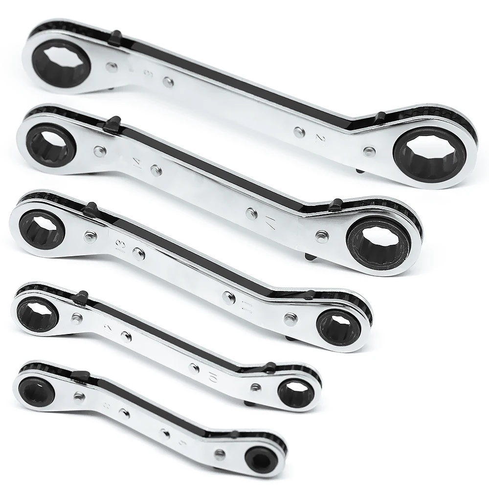 Professional Automotive 5 Sizes Double Head Reversible Offset DIY Metric Ring Ratchet Spanner Hand DIY Tool Metalwork
Professional Automotive 5 Sizes Double Head Reversible Offset DIY Metric Ring Ratchet Spanner Hand DIY Tool Metalwork