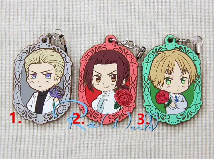 G144 Axis Power Hetalia Anime keychain Feliciano Vargas Ludwig Honda Jones llavero Rubber strap/phone charms
G144 Axis Power Hetalia Anime keychain Feliciano Vargas Ludwig Honda Jones llavero Rubber strap/phone charms