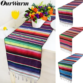 OurWarm 3 Colors Mexican Party Serape Cotton Tablecloth Table Runner Rainbow Wedding Party Table Cover Home Decoration 213X35cm
OurWarm 3 Colors Mexican Party Serape Cotton Tablecloth Table Runner Rainbow Wedding Party Table Cover Home Decoration 213X35cm