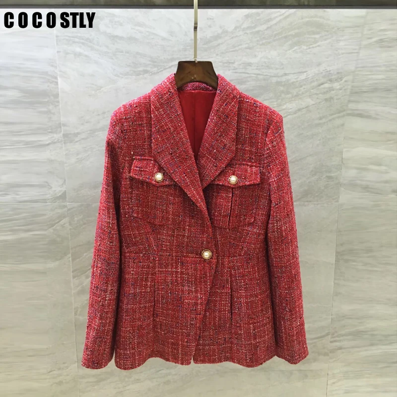 2019 New Style women blazers and jackets Tweed Pocket Button Long Sleeve Turn-down Collar Office lady blazer femme
2019 New Style women blazers and jackets Tweed Pocket Button Long Sleeve Turn-down Collar Office lady blazer femme
