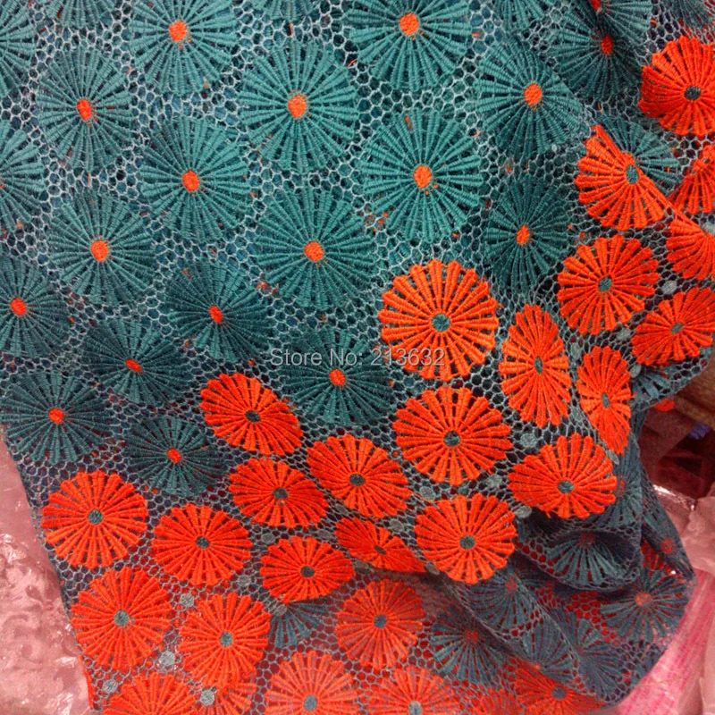 5 yard Green and orange new embroidery high-end hot colors sun pattern boder lace bottom fashion style Guangnam style very
5 yard Green and orange new embroidery high-end hot colors sun pattern boder lace bottom fashion style Guangnam style very