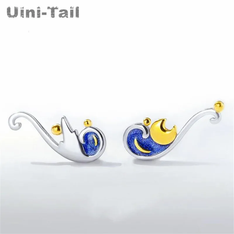 Uini-Tail 2019 new listing 925 sterling silver fashion personality asymmetric star stud earrings simple trend charm starry sky
Uini-Tail 2019 new listing 925 sterling silver fashion personality asymmetric star stud earrings simple trend charm starry sky