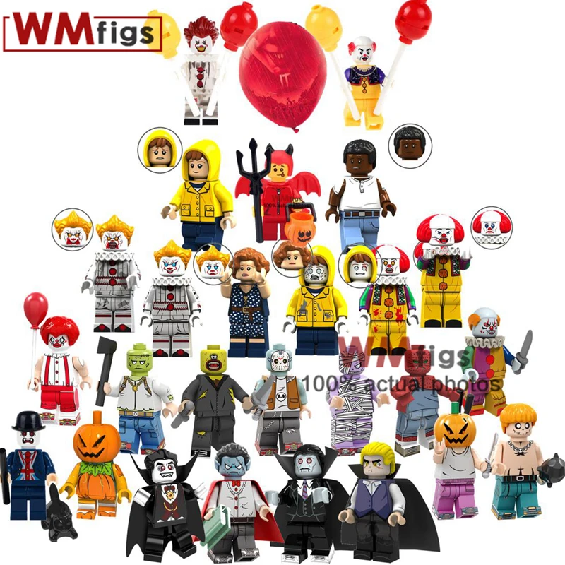 Vitruvius Friend Horror Movie Clown Pumpkin Vampire Zombie Stephen King's It Ghost Building Blocks Children Toys Gift
Vitruvius Friend Horror Movie Clown Pumpkin Vampire Zombie Stephen King's It Ghost Building Blocks Children Toys Gift