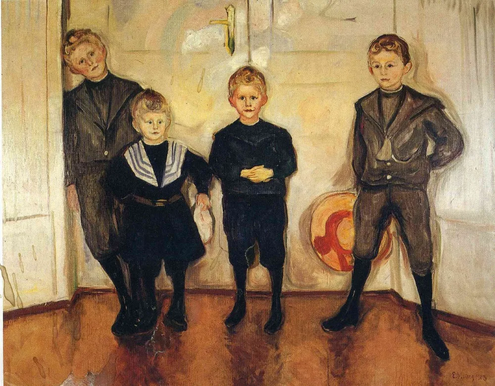 Oil Painting Reproduction on Linen Canvas,the-four-sons-of-dr-linde-1903 by Edvard Munch,100% handmade,abstract oil painting 
Oil Painting Reproduction on Linen Canvas,the-four-sons-of-dr-linde-1903 by Edvard Munch,100% handmade,abstract oil painting