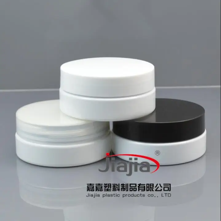 Image 50 grams white PET Jar,Cosmetic Jar 50g white jar with clear white black PP Lid Make up Packaging Beauty Salon Equipment