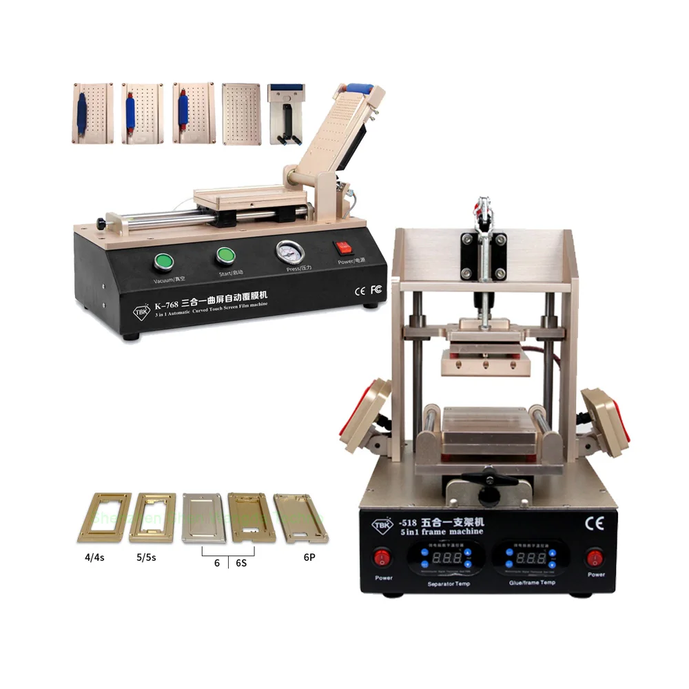 TBK-518 LCD Refurbish Machine Middle Bezel Separator/Frame Laminating Machine + TBK-768 OCA Film Laminating Machine For Samsung