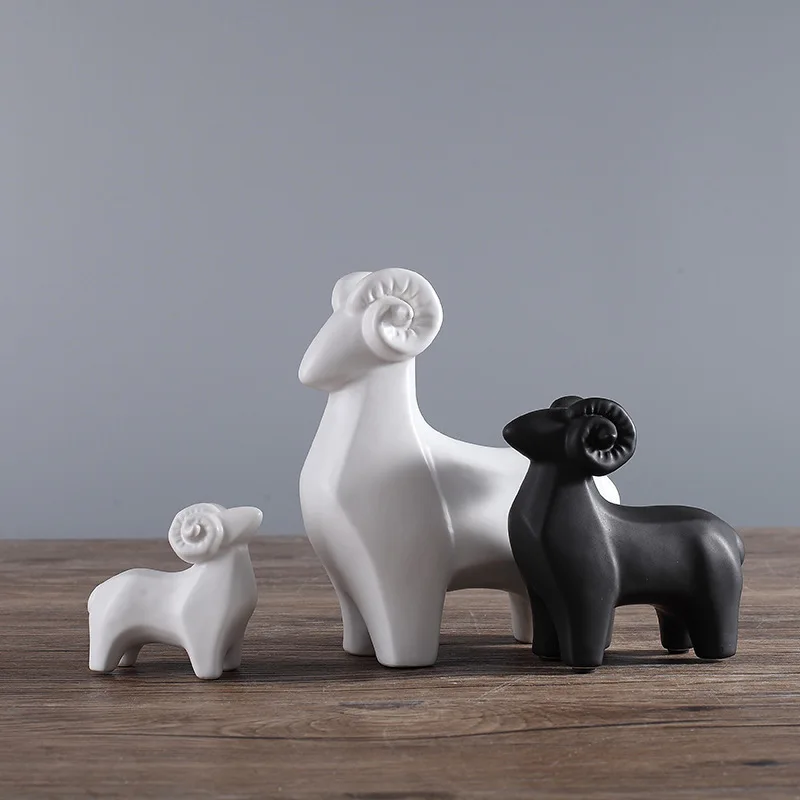 Ceramics Argali Crafts Home Decoration Modern Simple Nordic Living room Study Sheep White Black Model Adornment Gift
Ceramics Argali Crafts Home Decoration Modern Simple Nordic Living room Study Sheep White Black Model Adornment Gift