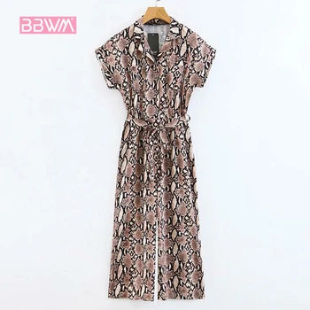 2019 spring new women's fashion wild thin snake print short-sleeved lace women's holiday jumpsuit Wide leg animal print
2019 spring new women's fashion wild thin snake print short-sleeved lace women's holiday jumpsuit Wide leg animal print