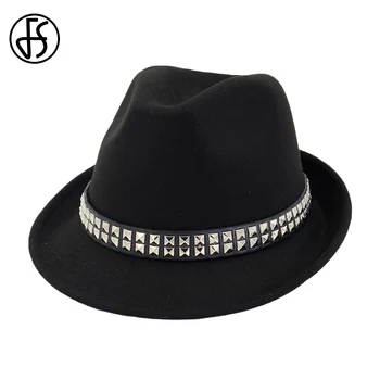 FS Winter Autumn Black Red Fedora Hat For Men Wool Top Jazz Hats Casual Wide Brim Vintage Women Church Elegant Cap With Rivet
FS Winter Autumn Black Red Fedora Hat For Men Wool Top Jazz Hats Casual Wide Brim Vintage Women Church Elegant Cap With Rivet