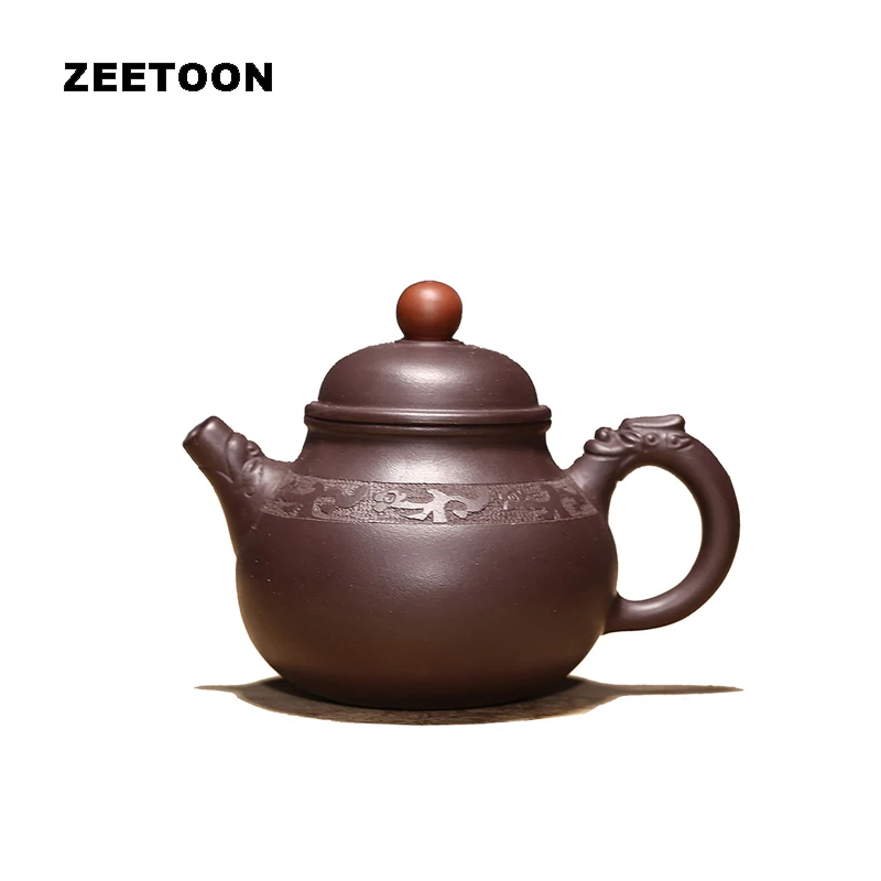 

120ml Yixing Purple Clay Teapot Authentic Raw Ore Purply Mud Zisha Small Tea Pot Office Kung Fu Tea Set Drinkware Decoration Art