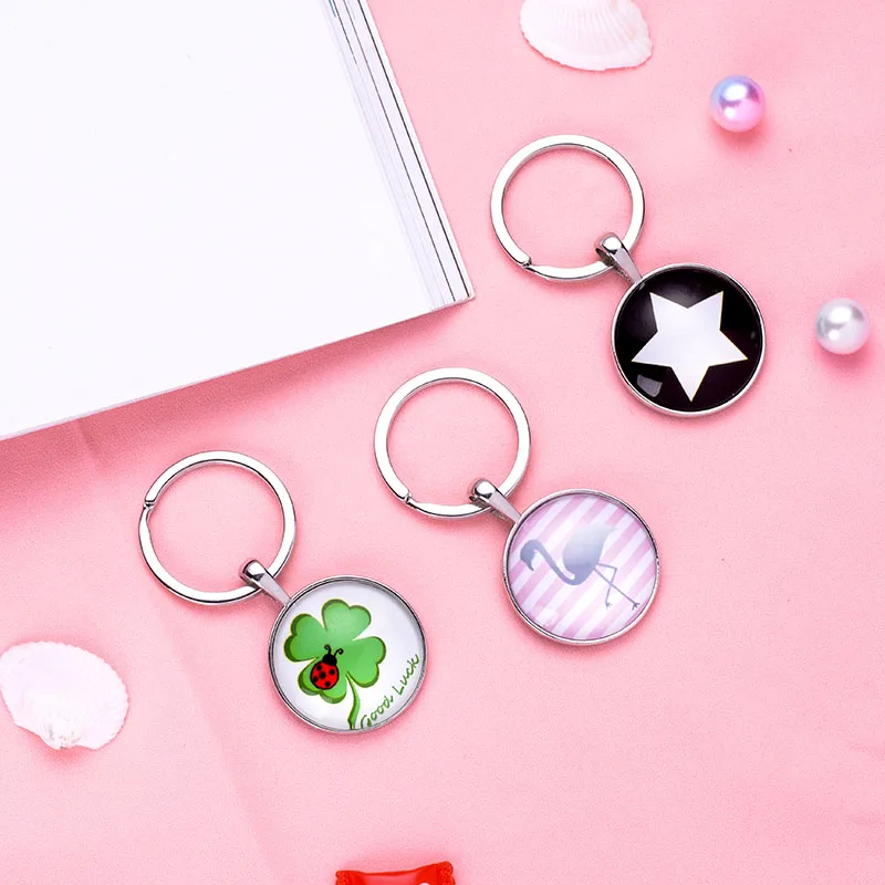 SUKI Lovely Pink Flamingo Star Four Clover Leaves Round Pendant Key Chain Animal Plant Keyholder for Girls Boys Gifts Jewelry
SUKI Lovely Pink Flamingo Star Four Clover Leaves Round Pendant Key Chain Animal Plant Keyholder for Girls Boys Gifts Jewelry