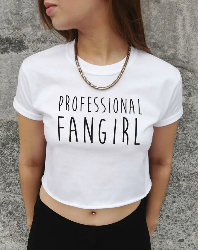 Women Summer Crop Top PROFESSIONAL FANGIRL Letters Print Short tshirt Sexy Slim Funny Top Tee Hipster Black White BZ203-9
Women Summer Crop Top PROFESSIONAL FANGIRL Letters Print Short tshirt Sexy Slim Funny Top Tee Hipster Black White BZ203-9