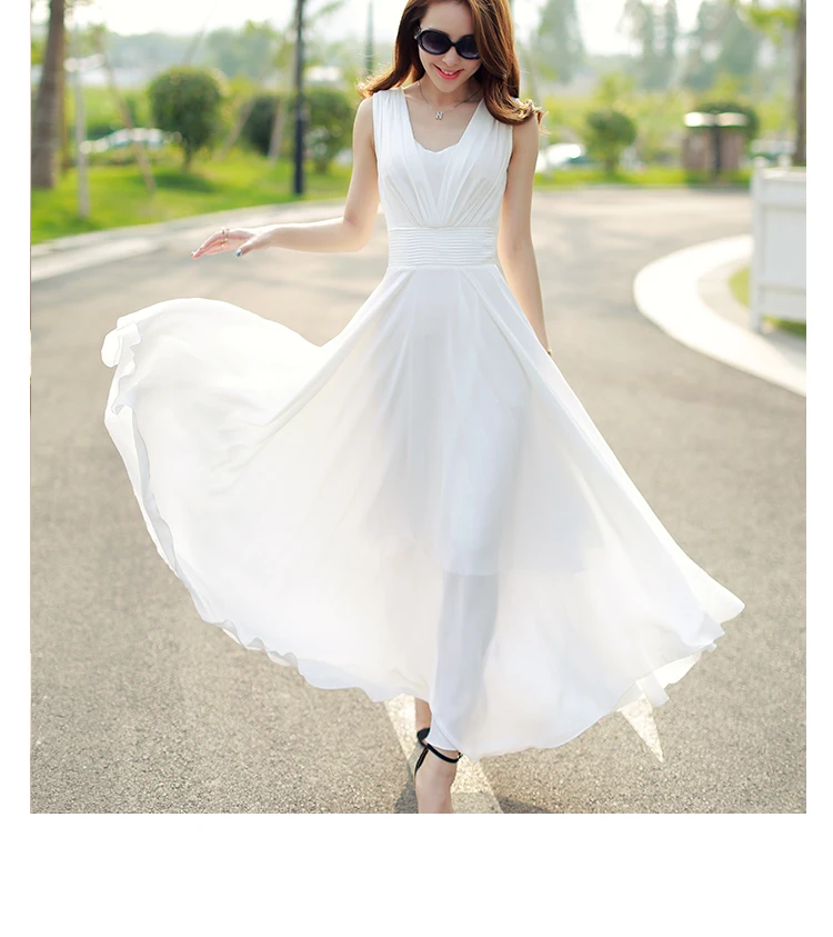 2019 Fashion women dresses V-neck Sleeveless Summer Dress Vestidos Irregular Ankle-Length Maxi Dress Solid Casual dress
2019 Fashion women dresses V-neck Sleeveless Summer Dress Vestidos Irregular Ankle-Length Maxi Dress Solid Casual dress