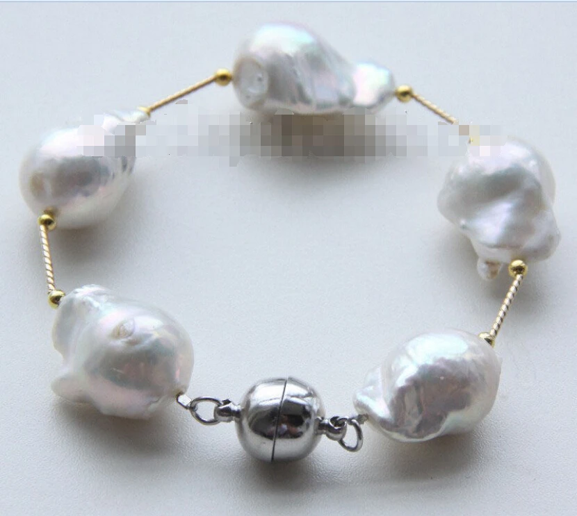 Fast shippingNEW 8" 29mm baroque white Reborn keshi pearls bracelet magnet clasp j9495
Fast shippingNEW 8" 29mm baroque white Reborn keshi pearls bracelet magnet clasp j9495
