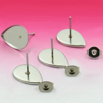 Blank Stainless Steel Stud Earrings Bases Settings 10x14mm Teardrop Bezel Ear Pins Earrings post with Ear Back Stoppers Findings
Blank Stainless Steel Stud Earrings Bases Settings 10x14mm Teardrop Bezel Ear Pins Earrings post with Ear Back Stoppers Findings