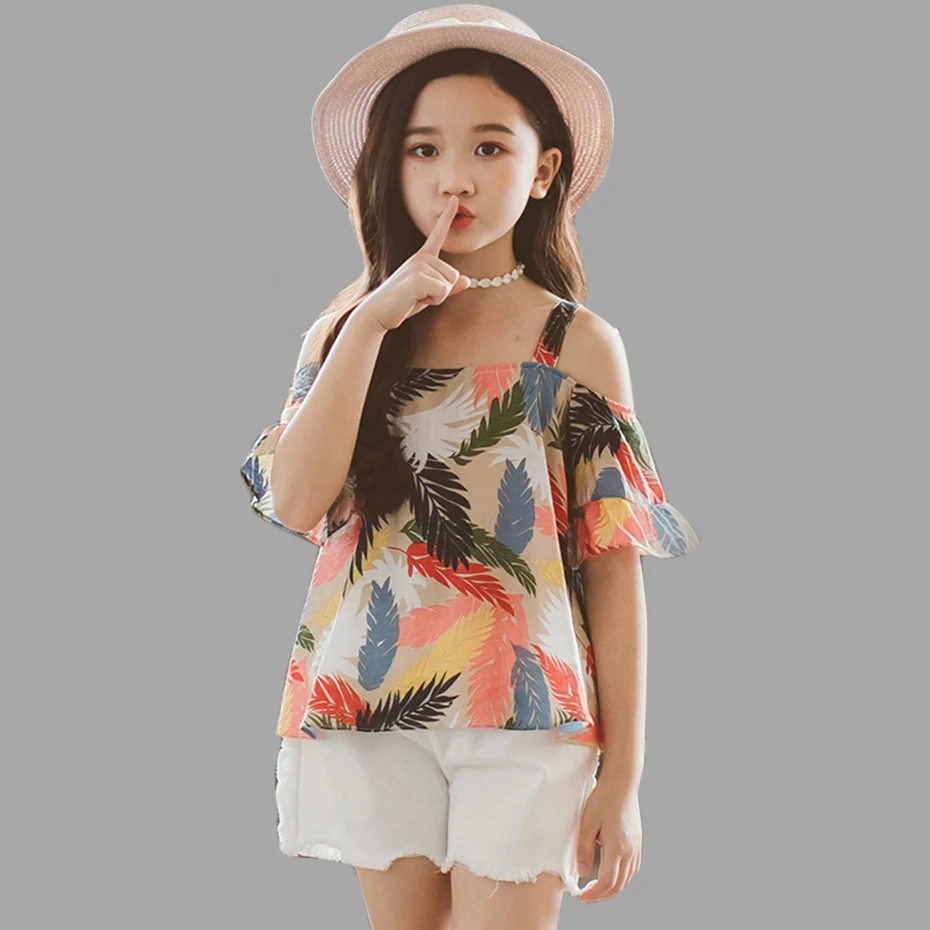 Girls Clothes Set Fashion Set Girls Print Off Shoulder Shirt+Shorts 2 Pcs Summer Kids Clothes Teen Clothing For 4 6 8 12 Years
Girls Clothes Set Fashion Set Girls Print Off Shoulder Shirt+Shorts 2 Pcs Summer Kids Clothes Teen Clothing For 4 6 8 12 Years