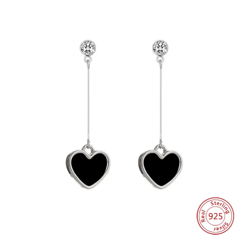 long black heart dangle drop earrings for women fashion earing 925 sterling silver jewellery brincos wedding earrings female
long black heart dangle drop earrings for women fashion earing 925 sterling silver jewellery brincos wedding earrings female