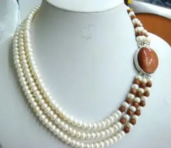 3 row white pearl necklace Aventurine clasp Women Girls Gifts Beads Round Stones Beads Fashion Jewelry Making Design
3 row white pearl necklace Aventurine clasp Women Girls Gifts Beads Round Stones Beads Fashion Jewelry Making Design