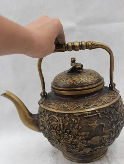 free 11"Chinese Folk Pure Bronze excellent beautiful flower Kylin water jug fast
free 11"Chinese Folk Pure Bronze excellent beautiful flower Kylin water jug fast